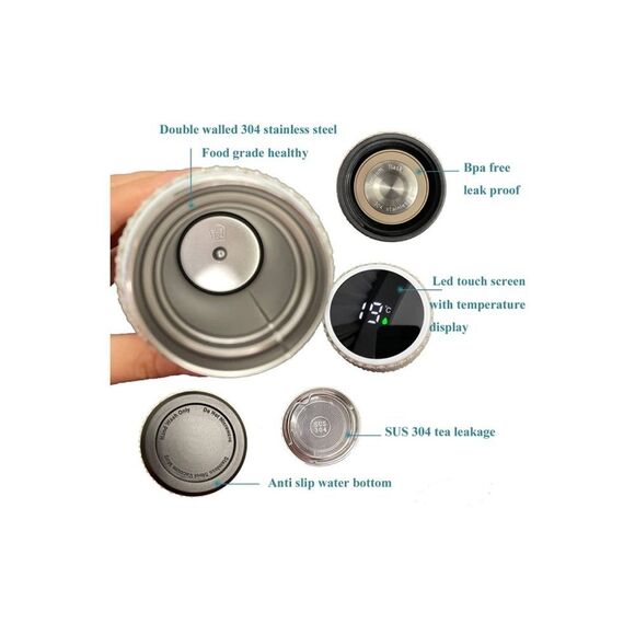 Rhinestone Stainless Steel Vacuum Insulated Water Bottle Thermos LED Temperature - Picture 8 of 10